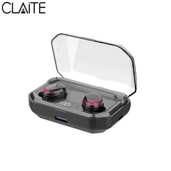 

CLAITE TWS bluetooth 5.0 Earphone HiFi Wireless Stereo DSP Noise Cancelling Earbuds Smart Touch 3000mAh Power Bank Headset