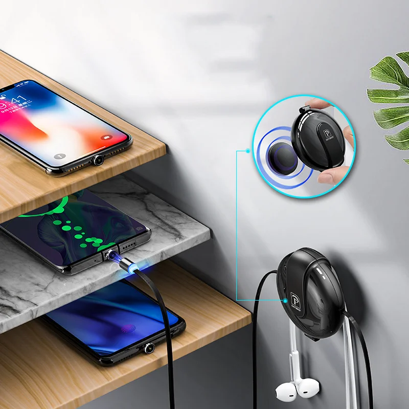 3 в 1 Магнитный кабель плетеный Тип C Micro USB Магнитный usb-кабель для зарядки для Apple IPhone X 7 8 6 Xs Max XR samsung S9 шнур