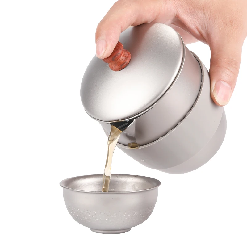 Chaleiras de Chá Escritório ao ar Pure Titanium Pote Kung fu Conjunto Chá Chaleira Café Bule Conveniente Livre Ultraleve Ta9006 300 ml