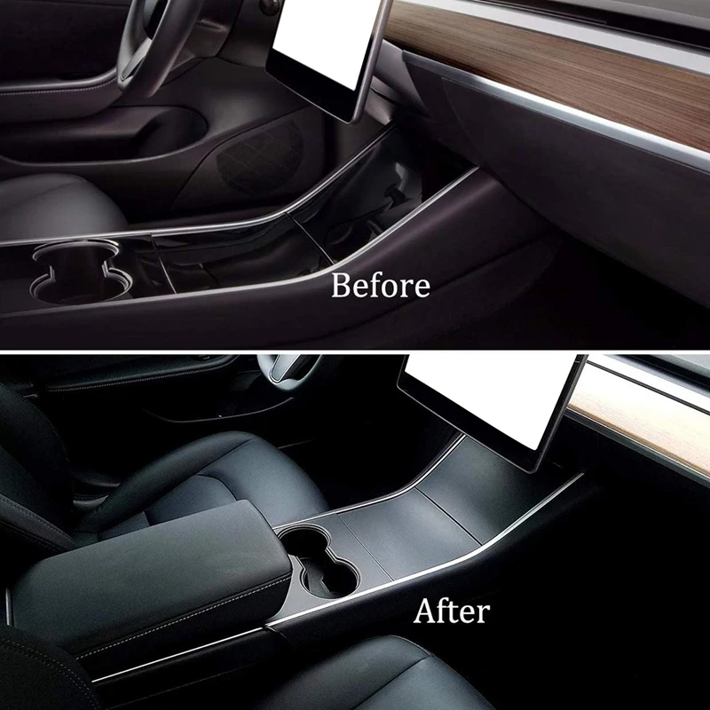 

Center Console Wrap Kit Carbon Firber Sticker Protector for Tesla Model 3 - Matte Black