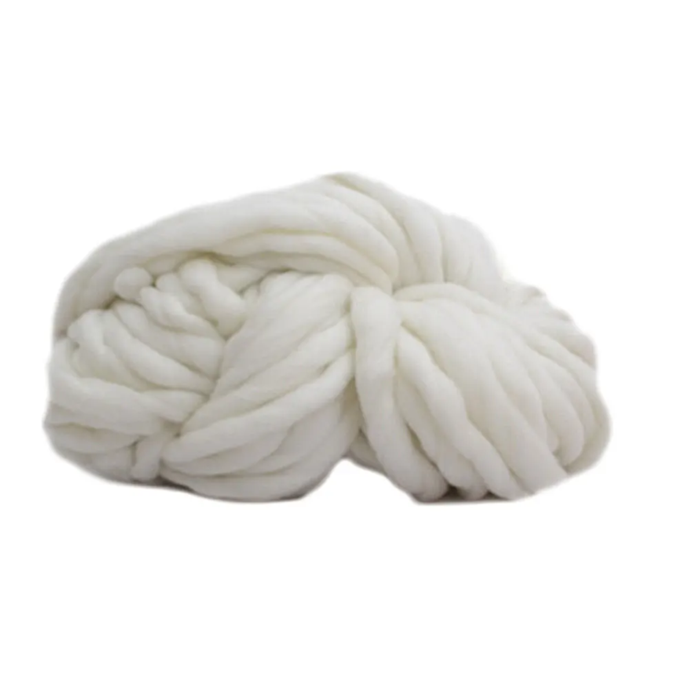 milk white 250g DIY Chunky Woolen Yarn Iceland Knitting Wool Handmade Comfortable - Цвет: milk white