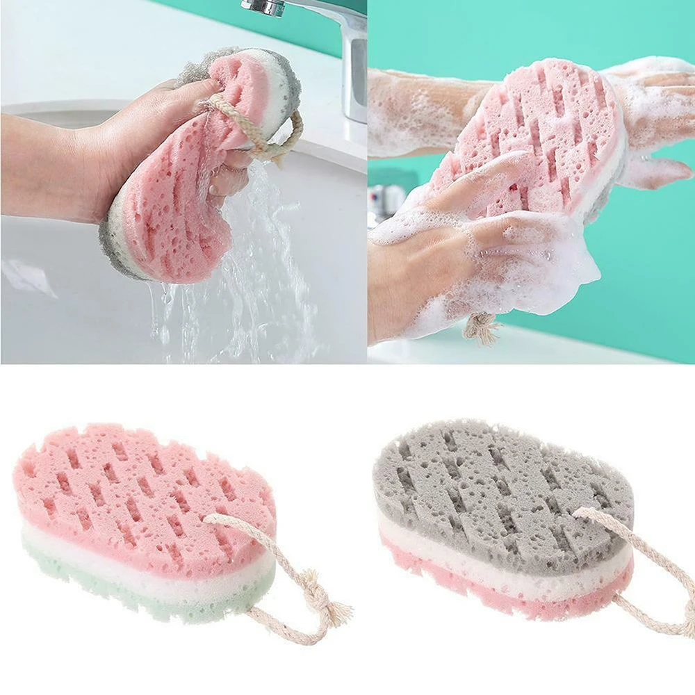 1Pc Three-Layer Bath Foaming Sponge Adult Children Soft Durable Exfoliating Massage Body Cleaning Bathroom Accessories | Красота и