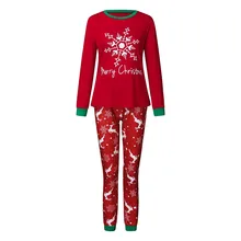 SAGACE; Семейные комплекты; Рождественский Женский комплект из топа со снежинками; длинные штаны для мамы; Рождественская семейная одежда; пижамные костюмы