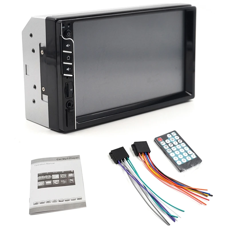 

2 Din Car Multimedia Radio Hd 7Inch Press Contact Screen Stereo Bluetooth 12V 2Din Fm Iso Power Aux Input Auto Mp5 Player Sd Usb