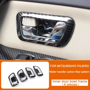 

Car Interior Decoration Carbon Fiber Interior 4 Pcs Inner Door Bowl Frame Car Accessories Fit For Mitsubishi Pajero V97V93