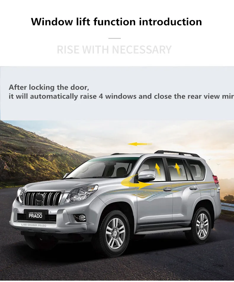 Авто автоматический, для окна подъемник для Toyota Prado 2010- оконное стекло на одной пуговице подъемник окон устройства