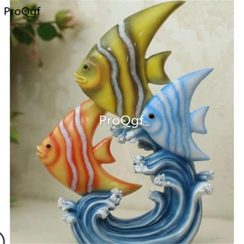 

ProQgf 1Pcs A Set Uncle Say Hi Statue three fish