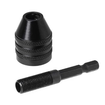 

1/4" Keyless Drill Bit Chuck Adapter Converter Quick Change 0.6-6.5mm Hex Shank