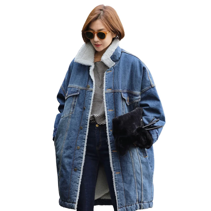 

New Warm Winter Bomber Women Winter Autumn Thick and Warm Maternity Coat Denim Jackets Basic Ladies Top Windbreaker Female Large