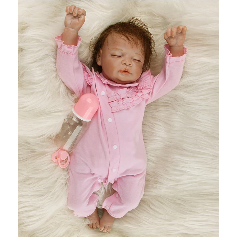 

ZIYIUI Silicone Vinyl Reborn Baby Dolls 22 Inch 55 Cm Cute Realistic Girl Soft Cotton Body Handmade Toys