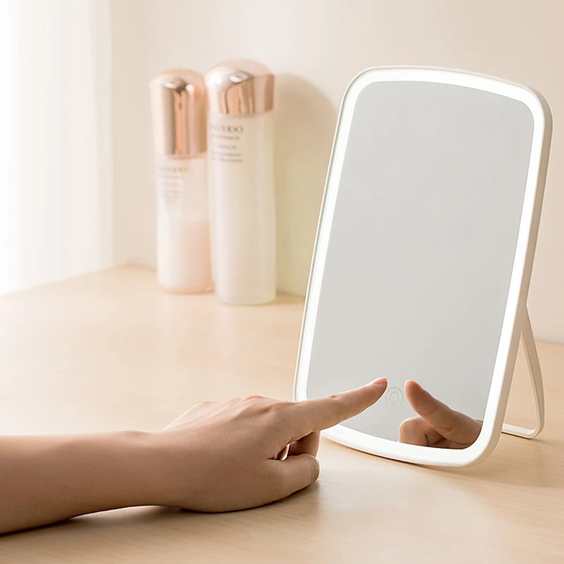 

LED Makeup Mirror IntelligentLed Light Portable Desktop Women Professional LED Tricolor Light Touch Screen 3 Light Mirrors Room