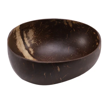 

1pc Vintage Natural Coconut Shell Bowl Eco-Friendly Ice Cream Bowls Creative Fruit Bowl Handicraft Art Work Decoration