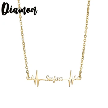 

Diamon Custom Name Necklaces Jewelry For Female Friendship Luxury Brand Celebre gold Chain Choker diamond Pendants for Women
