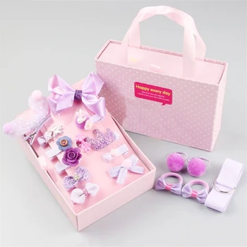 

18 Pcs Hair Pins Children's hair jewelry Princess Hair Sticks With box Bow Star Baby Hairpin Kid Barrette for Girls Accessories