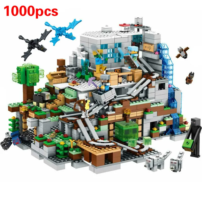 Mountain Cave Small Version Building Block With Action Figures Compatible MinecraftINGlys 21137 My World Bricks Set Gifts Toys|Blocks| - AliExpress