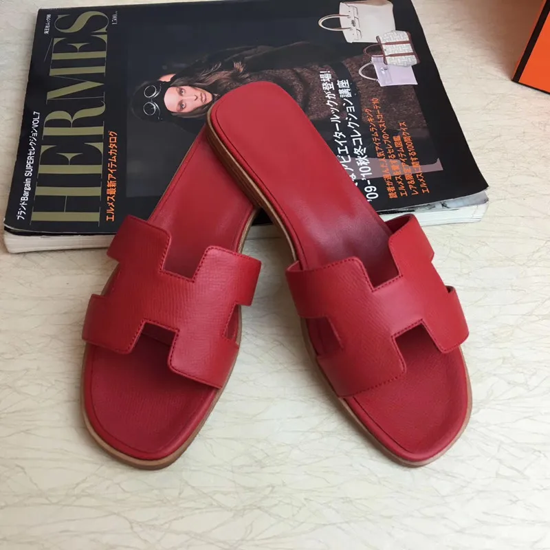

20190920008 2019 luxury woman slippers designer genuine leather runway female Europe brand top quality