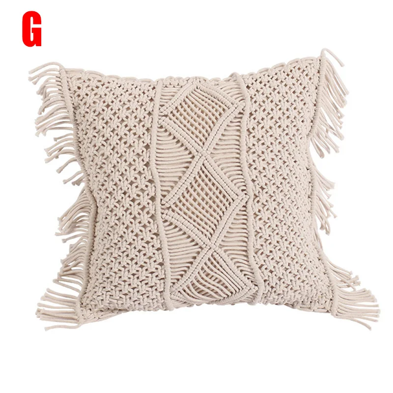Bohemia Weaving Pillow Cover Hug Pillowcase for Hold Pillow Home Decor Hollow Solid Color DIN889 - Цвет: purple