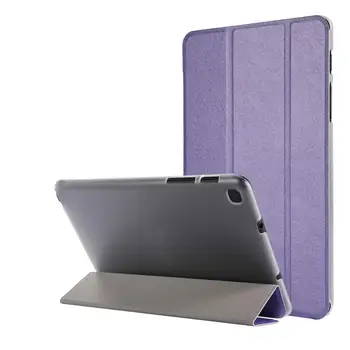 

100pcs/lot Transparent Silk pattern Three fold leather protective case cover for Samsung Galaxy Tab A 8.0 T290 T295 stand case