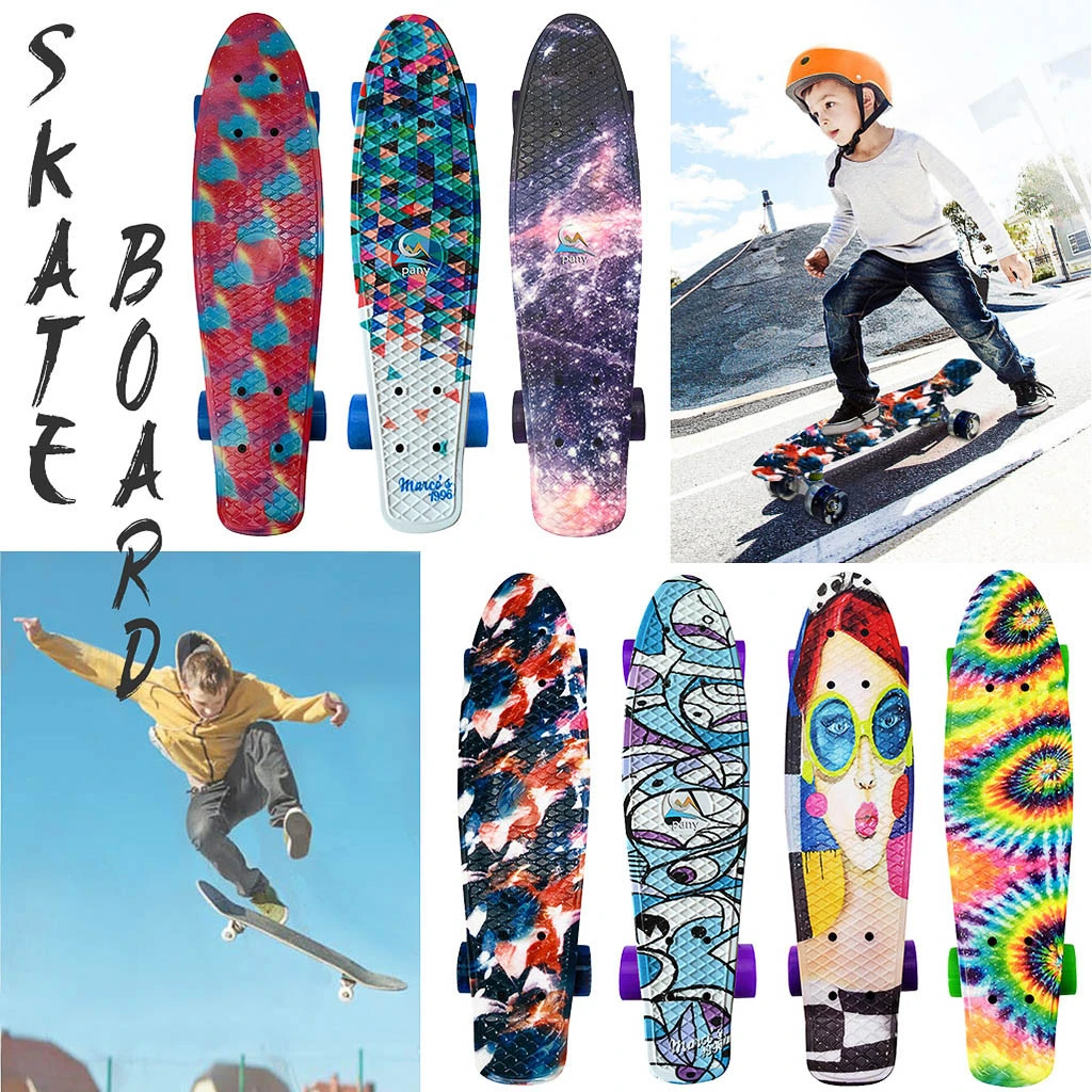 Naar boven te rechtvaardigen in tegenstelling tot 22 Inch Vier Wiel Mini Skateboard Cruiser Board Fishboard Longboard Skate  Outdoor Sport Voor Jongen Meisje Beginners Volwassen Tieners  kid|Videogameconsoles| - AliExpress