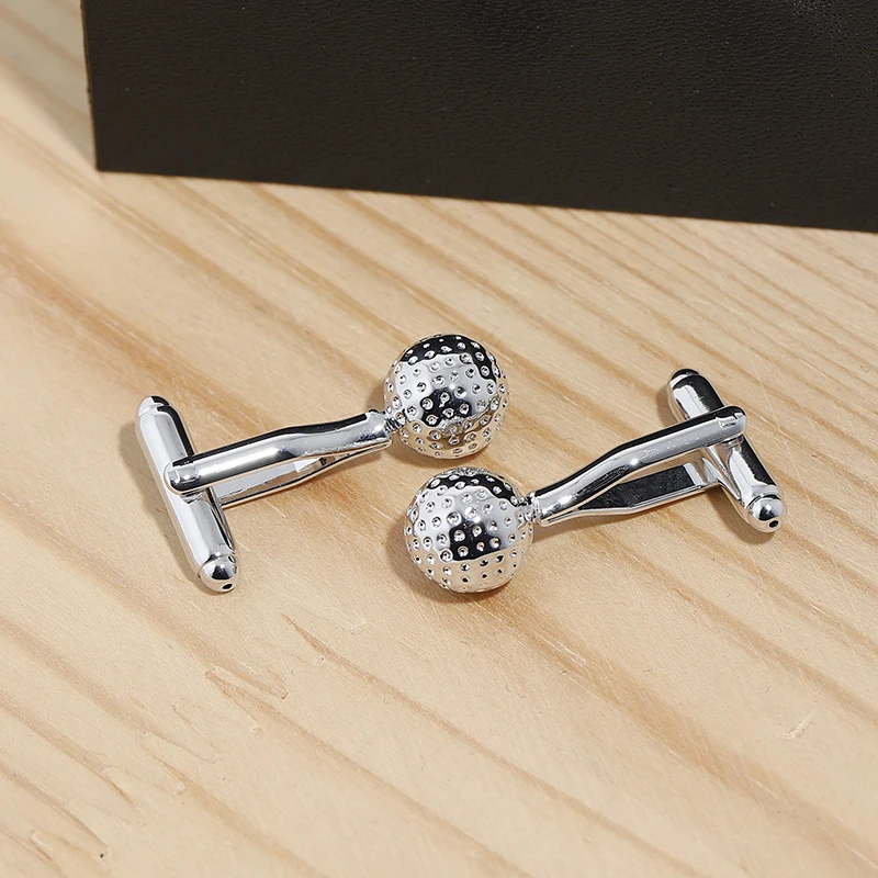 Wedding Creat Cufflinks Gor Mens Golf Ball Cufflinks Round Glass Hand made CuffLinks men High-Grade Copper Cufflinks