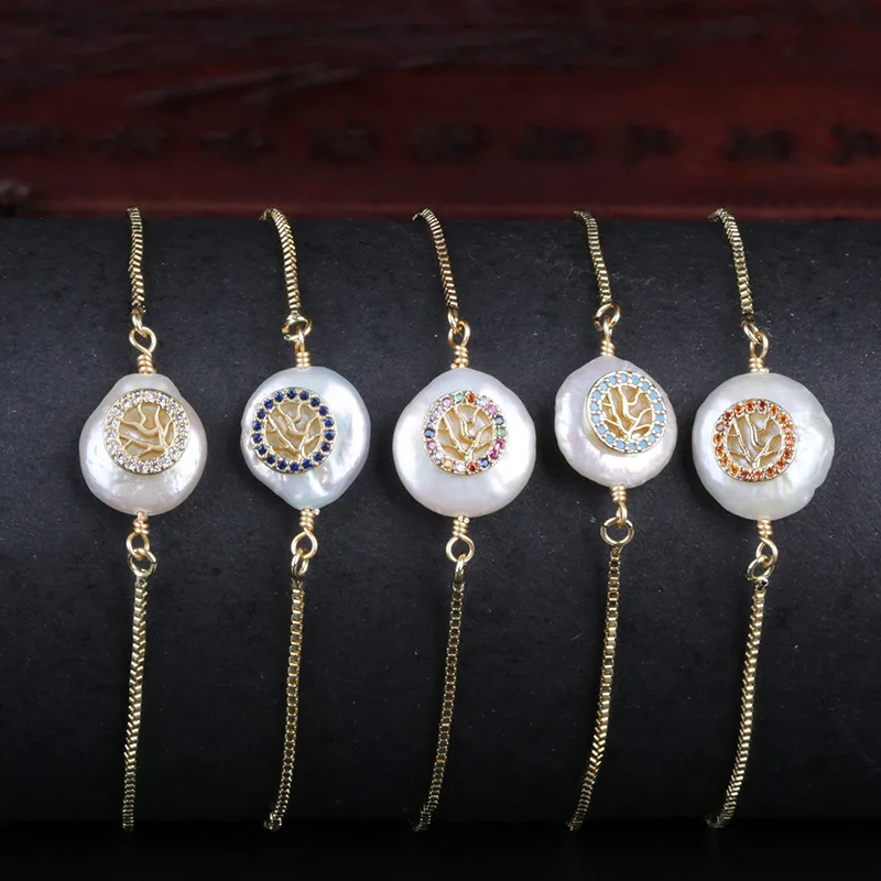 Разноцветные чешские бусины, украшение в виде дерева жизни, подвески из натурального пресноводного жемчуга, браслет из бисера для женщин, подарок на свадьбу, день рождения