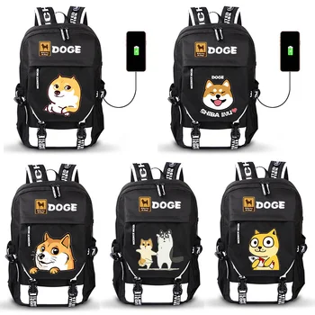 

Shiba Inu Corgi Dog Doge USB Port Backpack Boy Girls Men Women Bag Travel School Bag Teenager Laptop Book Bag Mochila