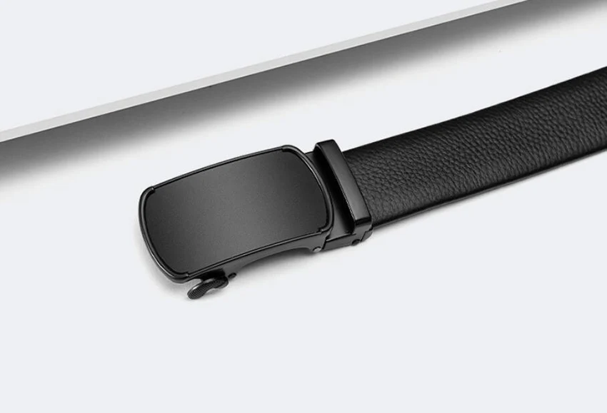 Automatic Buckle Minimalist All Black Belts Top Layer Cowskin Male Business Belt Fashion Jeans Strap Quality Assurance XKS201