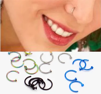 

1pcs U Shaped Nose Ring Stainless Steel Hoop Septum Rings Nose Piercing Clip Lip Ring Earring Body Piercing Jewelry Accessories
