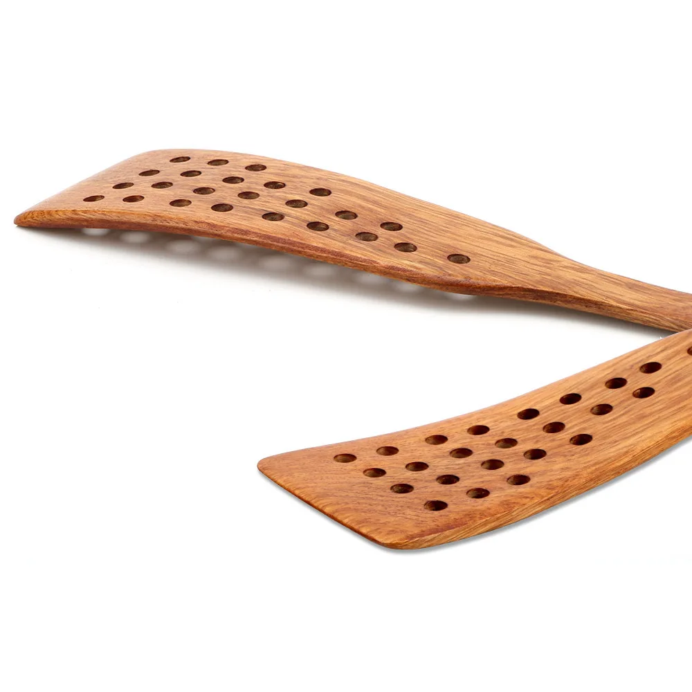 Filter Shovel Kitchen Cooking Tool Cookware Frying Steak Shovel Wooden Spatula Non-Stick Pan 24 Holes