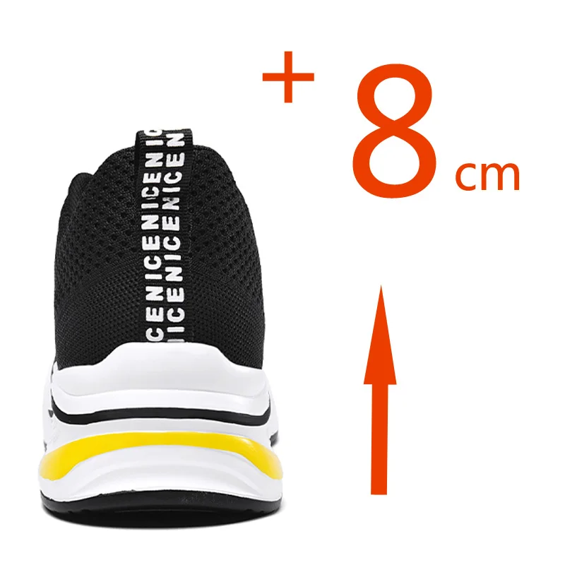Shoes Men Sneakers Invisible Height Increased Insoles 8CM High Heels Men Increase Shoes Hidden Wedge Heel Elevator Shoes