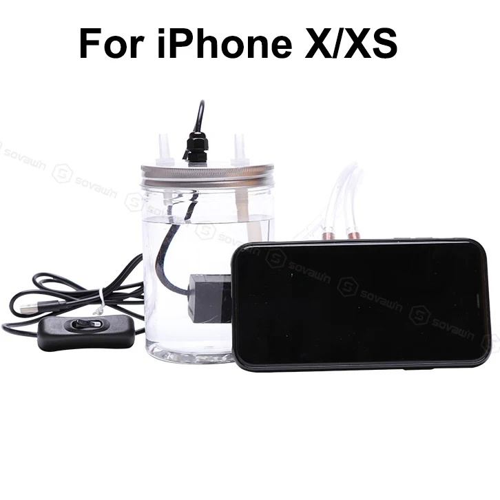 for iPhone x xs Для iPhone триггеров контроллер Pubg геймпад циркулирующий водяное охлаждение чехол для смартфона кулер медный радиатор для iPhone 7 8 Plus - Цвет: for iPhone x xs