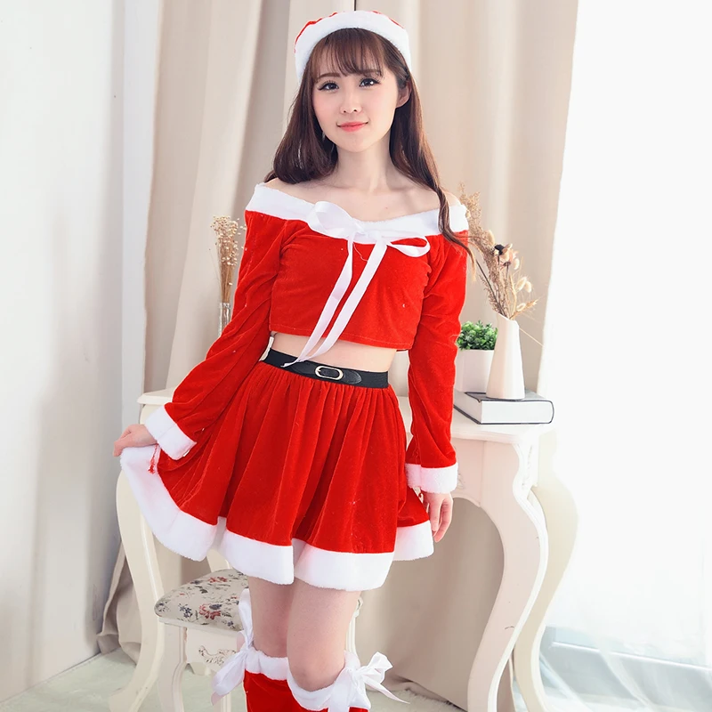 DM COS, рождественское нарядное платье, костюм Санты, костюм Санта-Клауса, одежда для косплея, Рождественская Женская одежда для бара, ночного клуба, косплей, сексуальный милый костюм для девочек