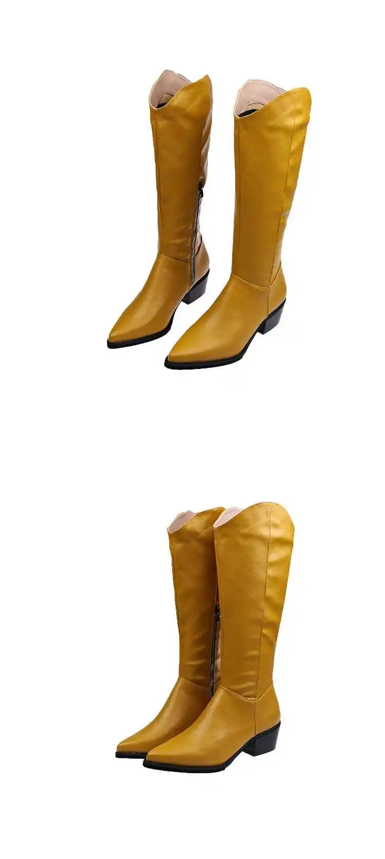 Женские сапоги; зимние сапоги до колена; женские кожаные сапоги; женская обувь; большие размеры; Zapatos De Mujer; узкие сапоги из искусственной замши