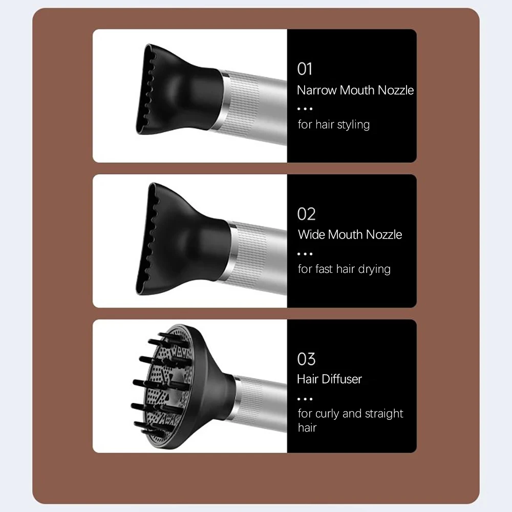 220V Powerful Blowing Anion Hair Dryer Professional Negative Ion Hair Blower Overheating Protect Low Noise Drying Styling