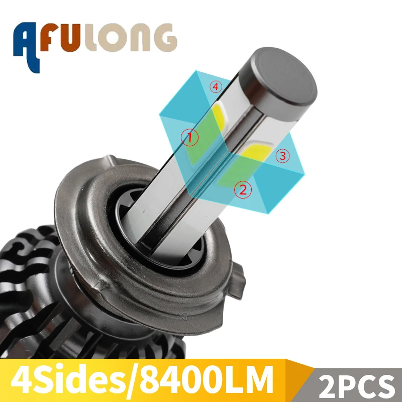 

2PCS 4 Sides 6000K H7 led h4 H1 H8 HB2 H11 H3 HB3 LED Canbus 9005 9006 HB4 H9 Fog Lamp Car Headlight Bulbs 80W 8400LM 12V Light