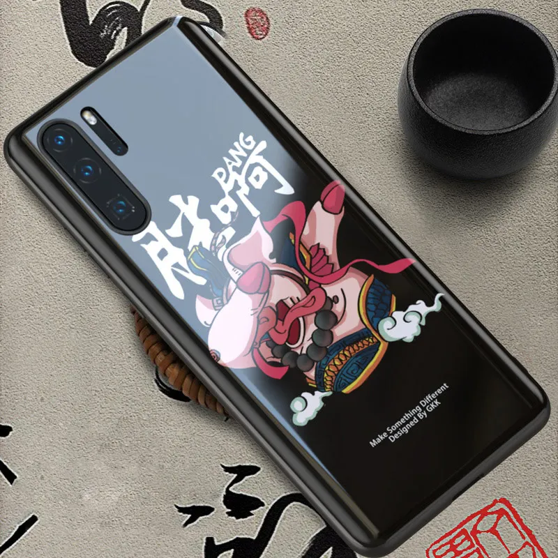 Чехол для huawei P30 Pro P30 чехол с закругленными краями бампер из закаленного стекла задние чехлы для huawei P30 P 30 Pro задний Чехол Coque Funda - Цвет: Pattern D