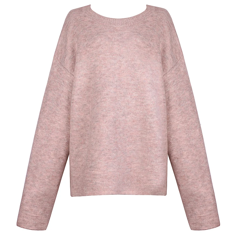 pink colour Мода осень и зима новые продукты Мода ретро сплошной цвет водолазка с длинным рукавом вязаный свитер PB215 - Цвет: pink colour