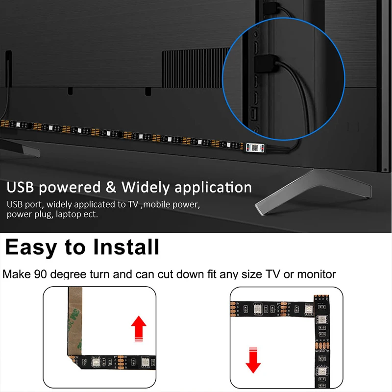 Bluetooth RGB Led Strip USB TV 5050 Ribbon Diode Led Strip Rgb Car USB 5V 1M 2M 3M 4M 5M TV BACKLIGHT STRIP Mini Control