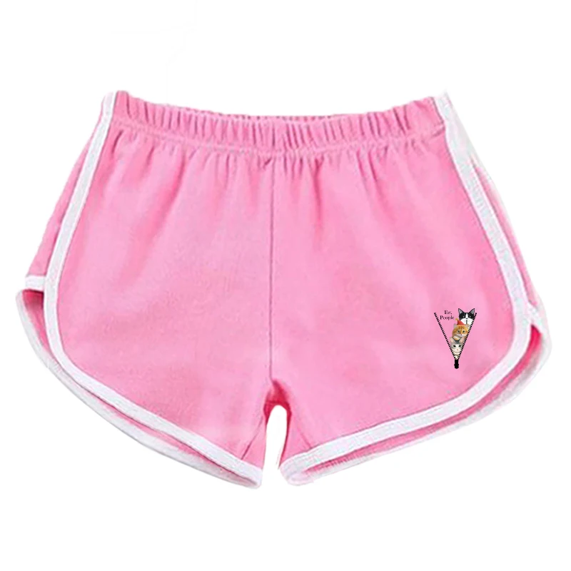 keiki kona shorts Sports Shorts Women Summer New Candy Color Lip and Zipper Cat Printing Lady Elastic Waist Beach Correndo Short Pants short shorts Shorts