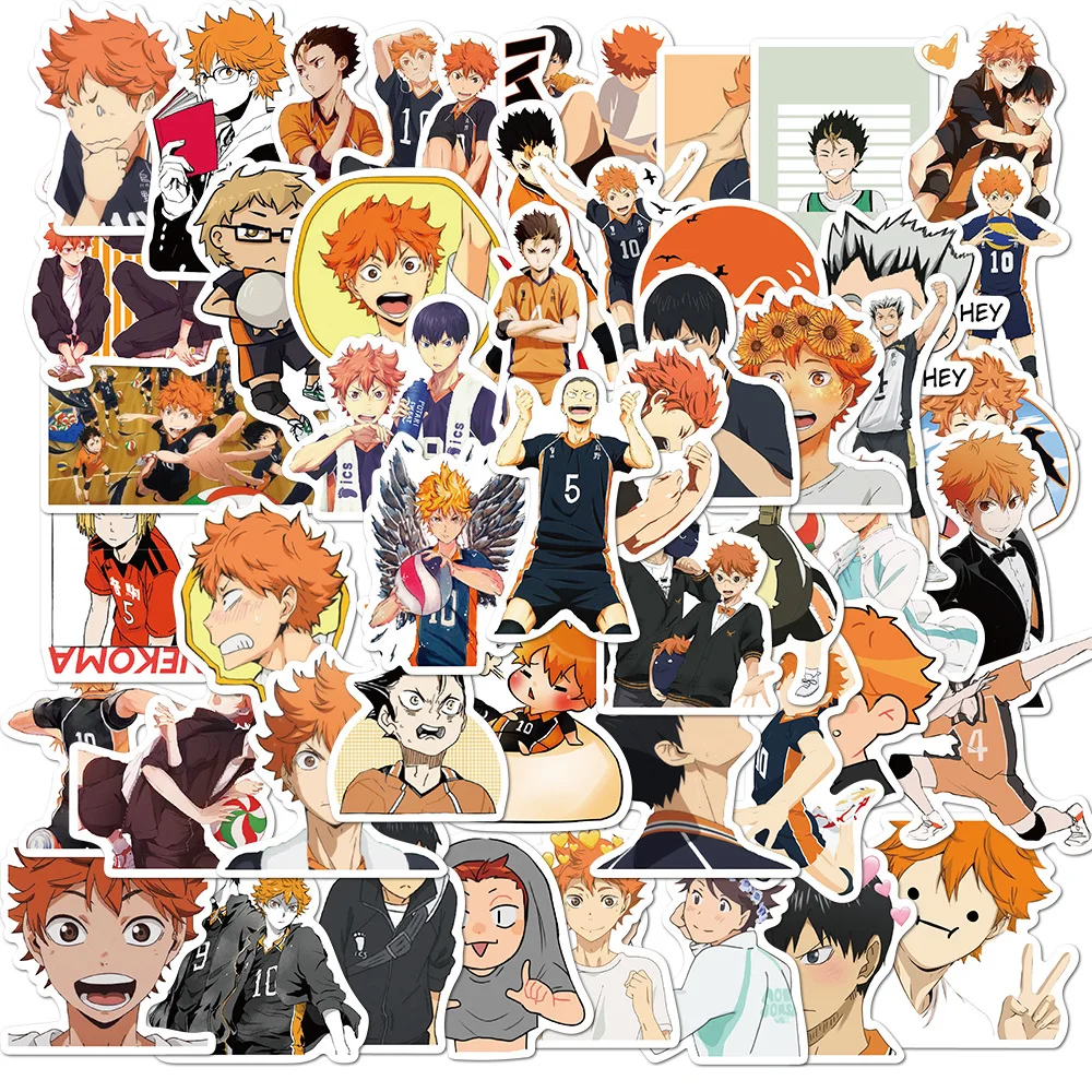 

50Pcs/Set Haikyuu!! Stickers Japanese Anime Sticker Volleyball for Decal on Guitar Suitcase Laptop Phone Fridge Motorcycle Car