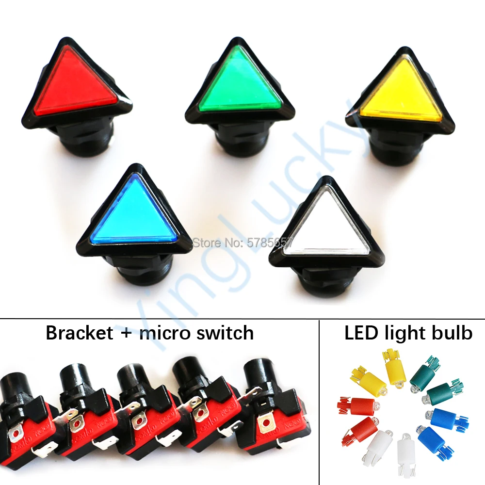 Illuminated Push Button with Bracket and Micro Switch, LED Arcade ...
