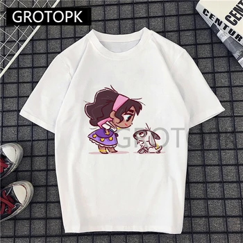 

Summer Female Fashion Harajuku Large Size Girls esmeralda Print Fun Short-sleeved T-shirt Tops Tees Cartoon O-Neck T-shirt