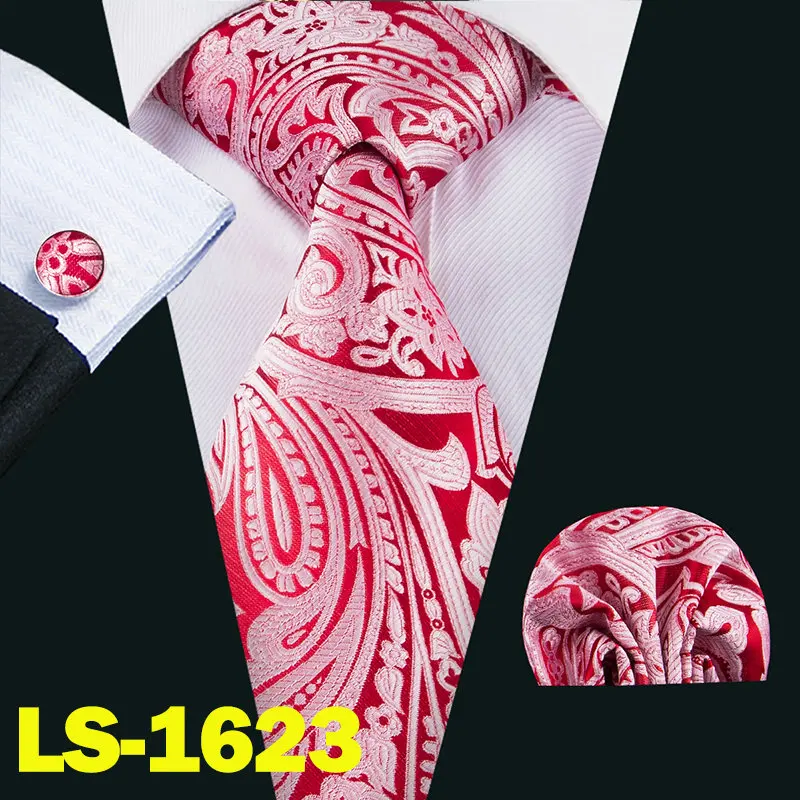 S-1623 Barry.Wang, 20 цветов, шелковые галстуки Пейсли для мужчин, подарки, Свадебный галстук, набор носовых платков для мужчин, деловые S-20P для жениха - Цвет: S-1623