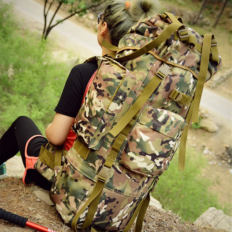 Fashion rainproof waterproof large capacity mountaineering bag camouflage outdoor tactical backpack men's shoulder travel bag