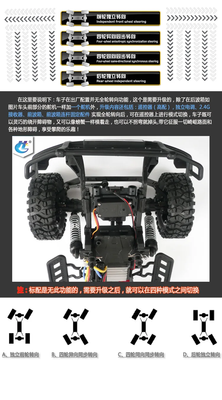 Игрушки для мальчик1:10 Off-road High-speed 2.4G Four-wheel Drive Simulation Climbing Car Remote Control Electric Model Vehicle