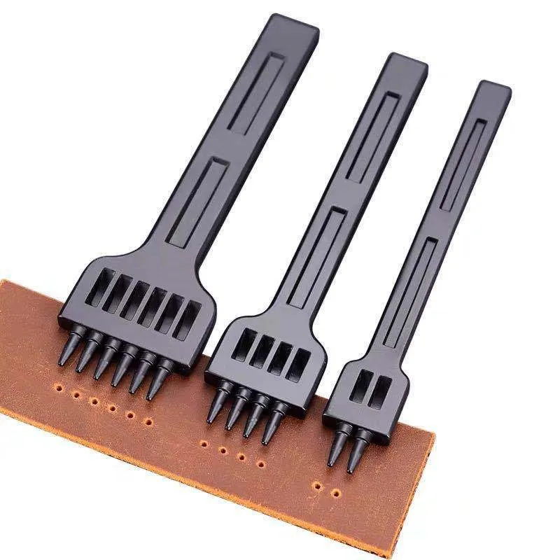 원형 천공 DIY 바느질 끌 세트 공예 키트, 새로운 금형 가죽 절단 바늘 지갑 벨트, 5mm 구멍 간격, 6mm 직경, 4mm