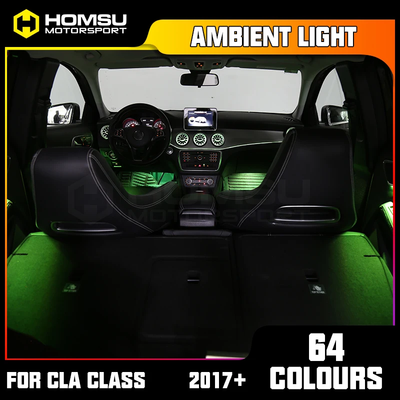 

Внешсветильник, подходящий для CLA class W117 CLA200 CLA45, светодиодная дверная панель, атмосферсветильник, центральная консоль, светодиодсветильник панель