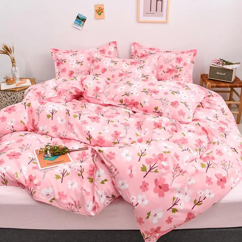 Chinese Pink Bedding Sets,220x240 Duvet Cover Set With pillowcase,210x210 Quilt Cover ,200x200