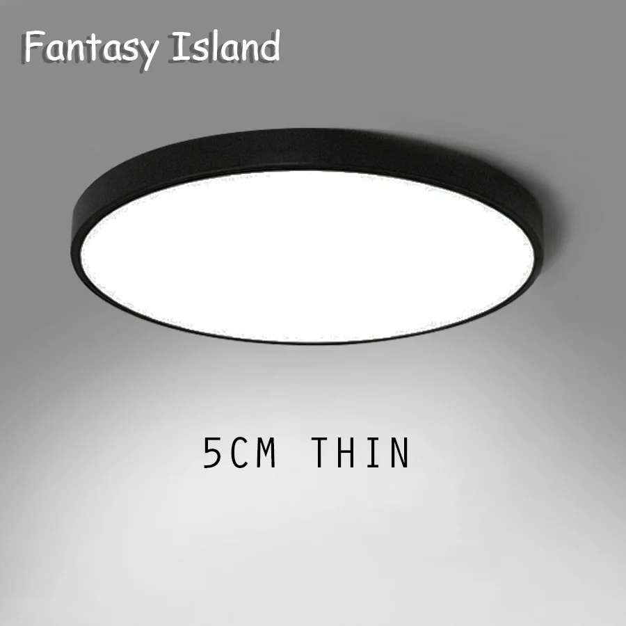Ceny Lampa sufitowa LED ultra cienka 5CM LED Mordern prosta lampa czarny biały okrągły do salonu sypialnia Foyer jadalnia