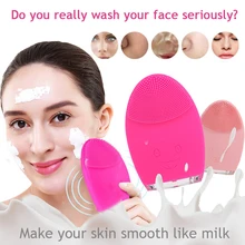 Мини-электрическая Массажная щетка для чистки лица, стиральная машина, водонепроницаемый силиконовый чистящий инструмент, щетка для чистки лица, уход за кожей 3